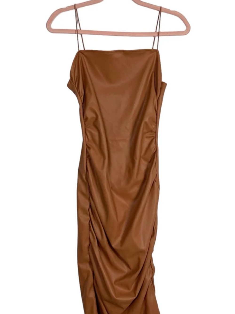 SUPERDOWN BROWN
FAUX LEATHER CINCHED
SIDES DRESS SIZE M (SOLD OUT ONLINE)